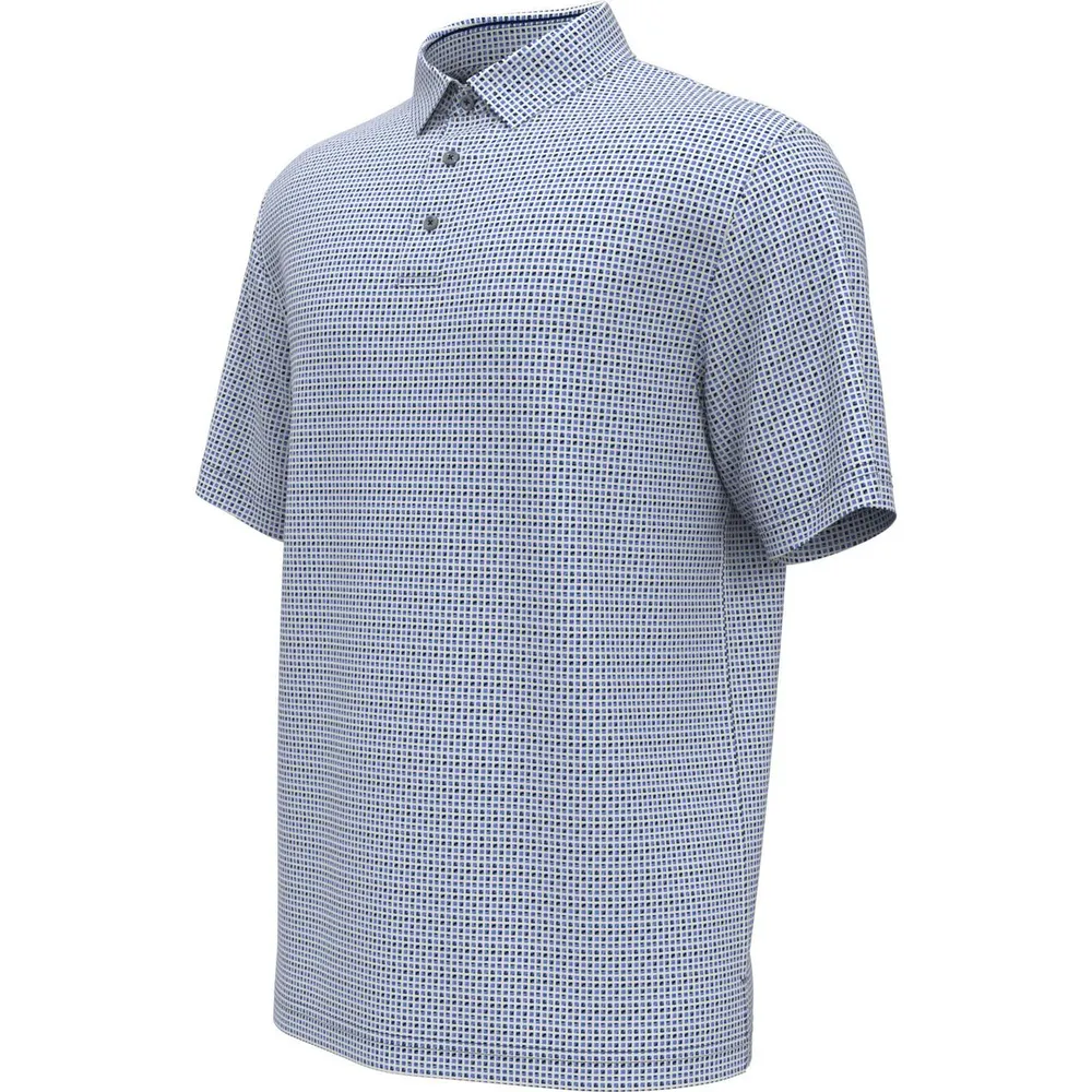 Men's Airflux Cut Out Geo Print Short Sleeve Polo