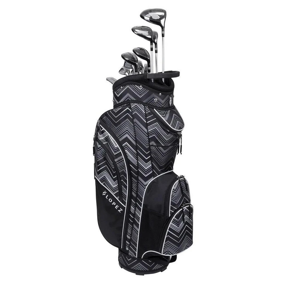 Women's Erinn 11-Piece Cart Bag Package Set with Graphite Shafts- Chevron