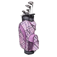 Erinn 11-Piece Package Set with Cart Bag - Purple Plaid