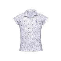 Girl's Flag Print Short Sleeve Polo