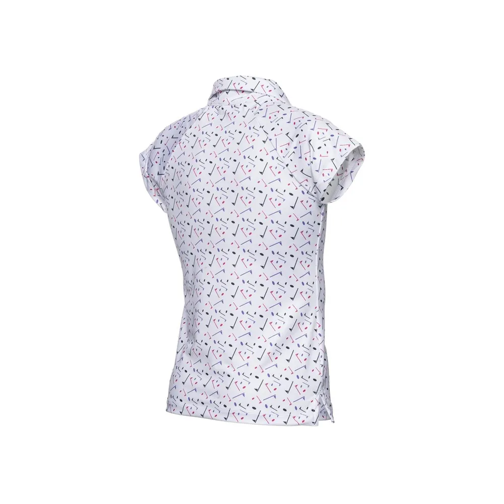 Girl's Flag Print Short Sleeve Polo