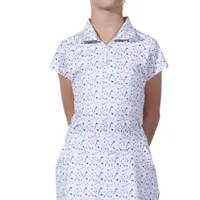 Girl's Flag Print Short Sleeve Polo