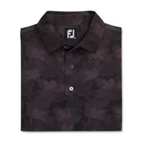 Men's Tonal Leaf Print Short Sleeve Polo