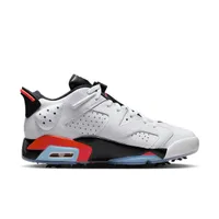 Air Jordan Retro 6 G Spiked Golf Shoe-White/Black/Red