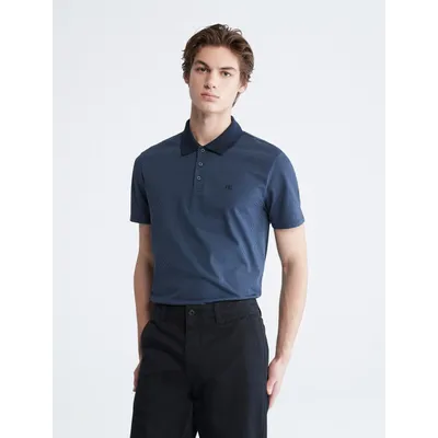 Men's Smooth Cotton Mini Geo Short Sleeve Polo