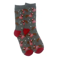 Women's Festive Dachshund Crew Socks