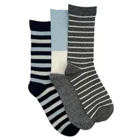 Women's 3 Pack Stripes Pack Crew Socks