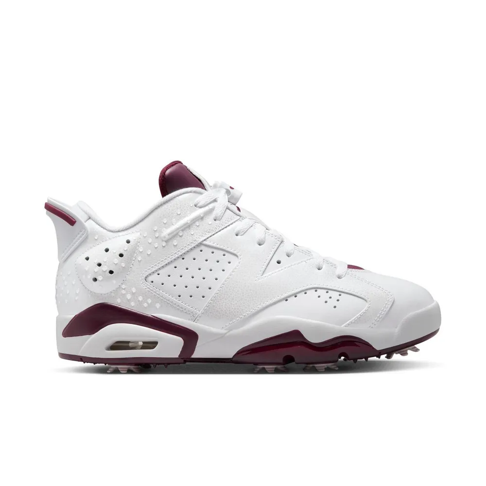 Jordan Retro 6 G NRG Spiked Golf Shoe-White/Dark Red