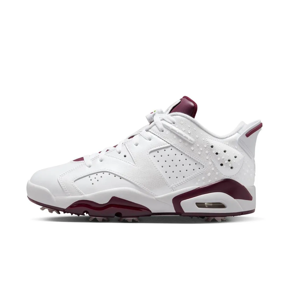 Jordan Retro 6 G NRG Spiked Golf Shoe-White/Dark Red