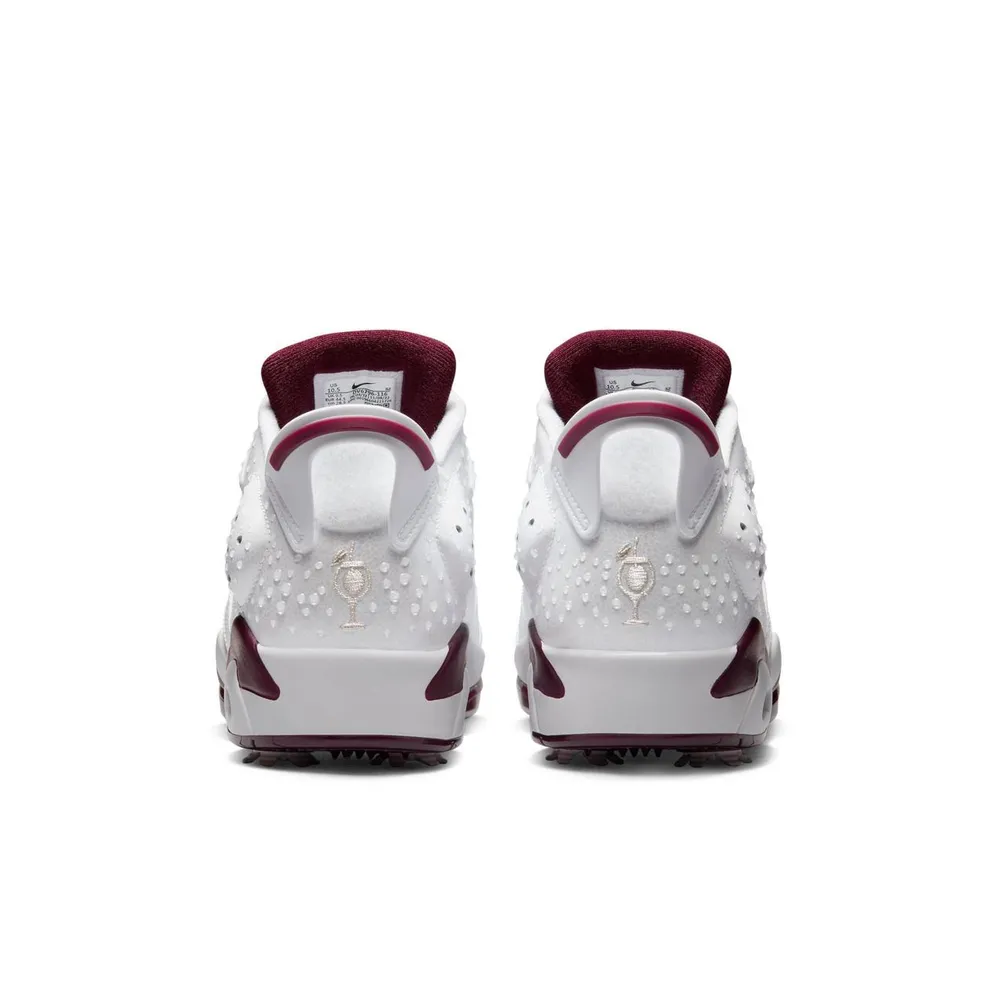 Jordan Retro 6 G NRG Spiked Golf Shoe-White/Dark Red