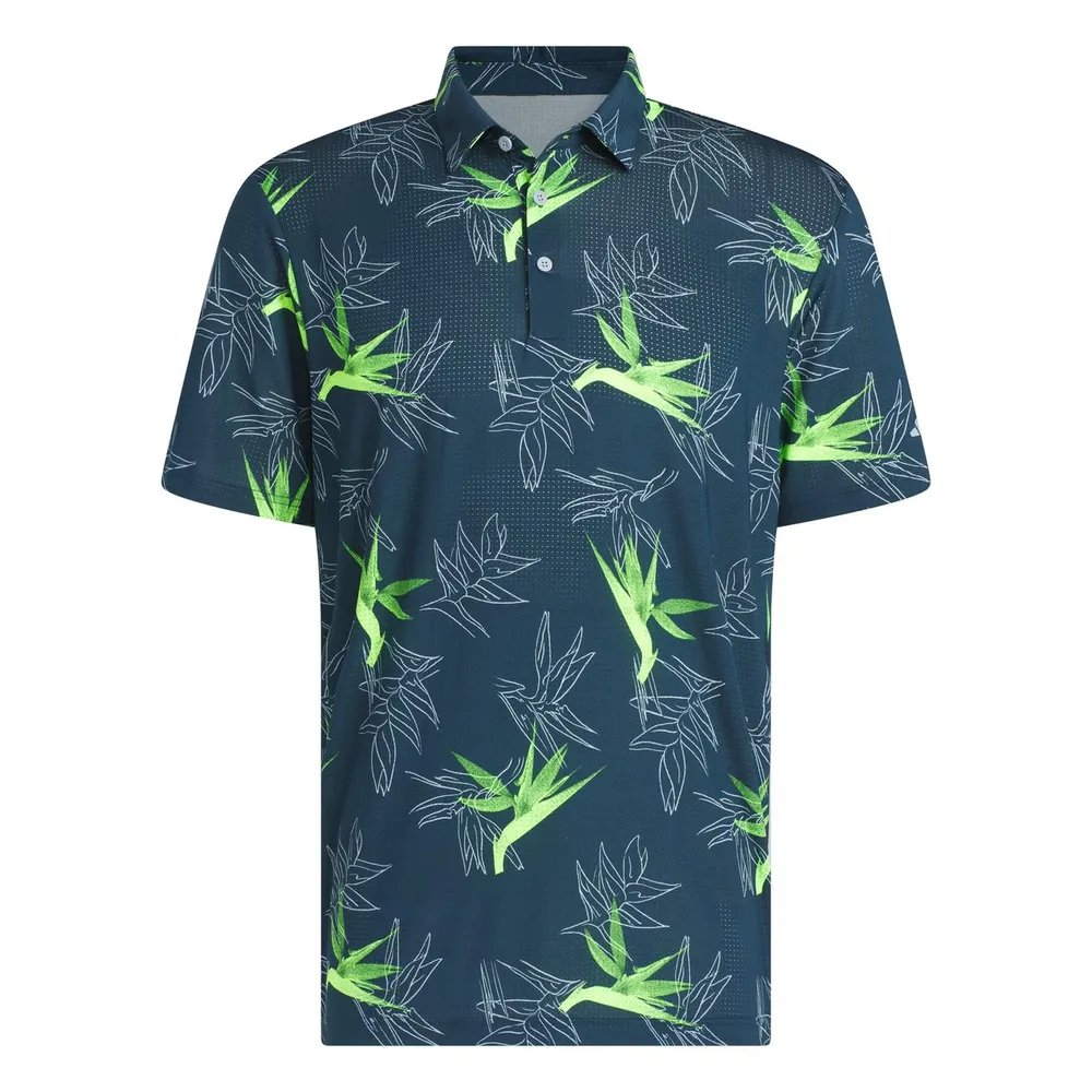 Men's Mesh Print Short Sleeve Polo