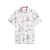 Men's Palm Tree Crew Print Short Sleeve Polo