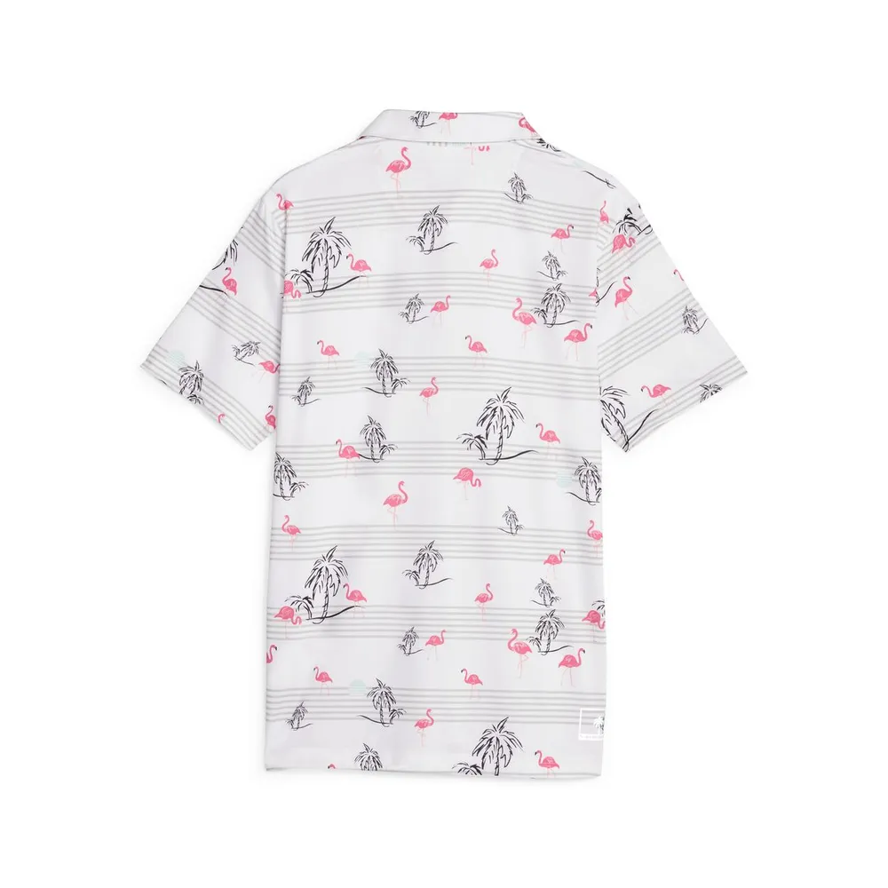 Men's Palm Tree Crew Print Short Sleeve Polo