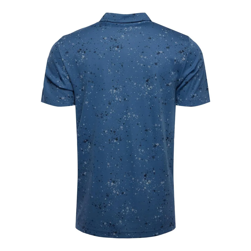 Men's Splatter Print Short Sleeve Polo