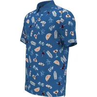 Men's Oversized Cocktail Print Short Sleeve Polo