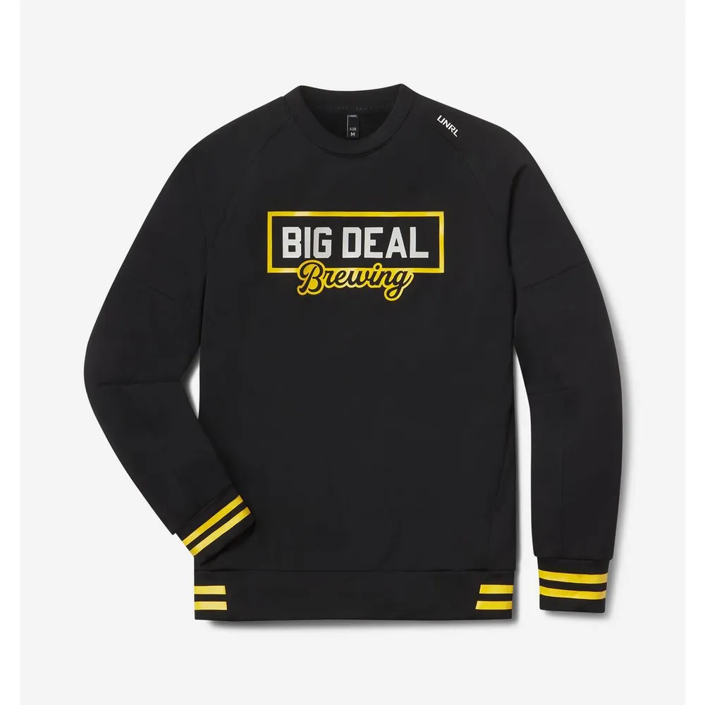 Men's Big Deal Brewing Script Crossover Crewneck Sweater