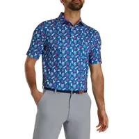 Men's Jungle Leaves Short Sleeve Polo