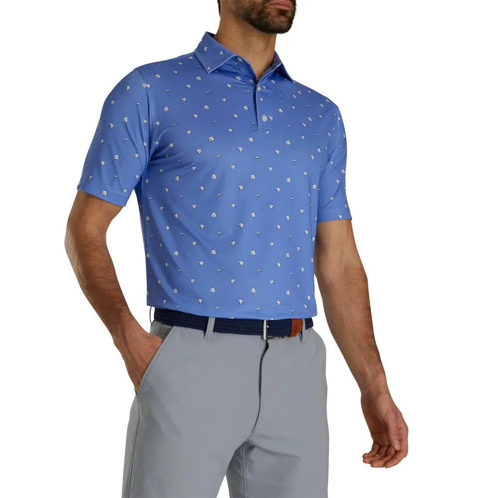 Men's Cookie Print Short Sleeve Polo