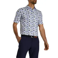 Men's Jungle Leaves Short Sleeve Polo