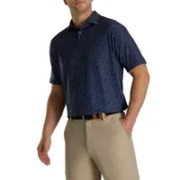 Men's Glass Print Short Sleeve Polo