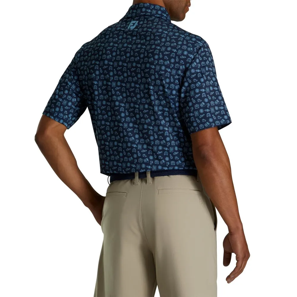 Men's Travel Print Short Sleeve Polo