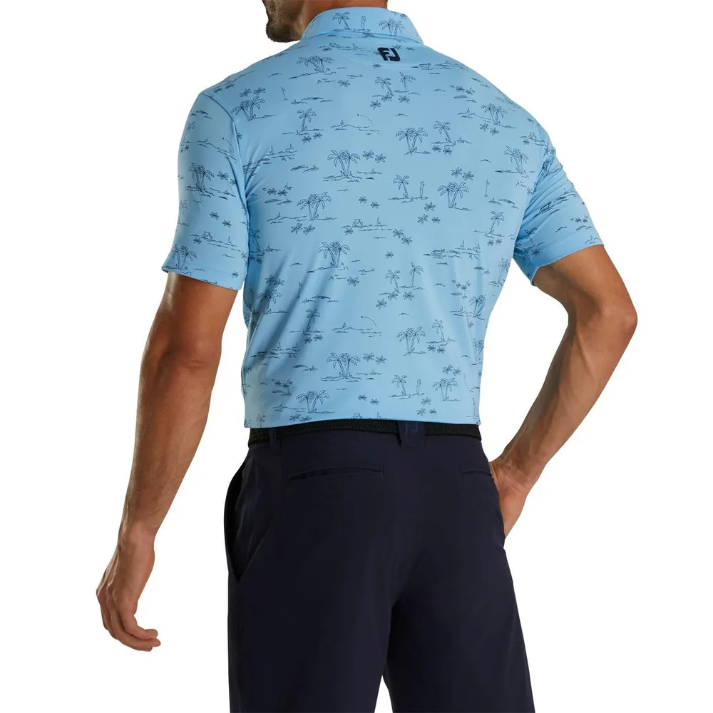 Men's Tropic Golf Print Short Sleeve Polo