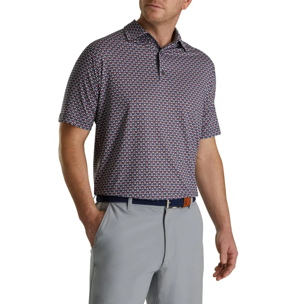 Men's Half Moon Geo Short Sleeve Polo