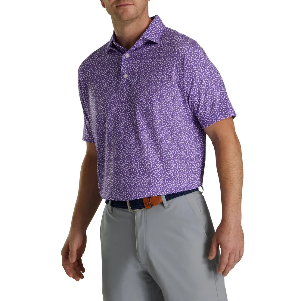 Men's Tossed Tulips Short Sleeve Polo