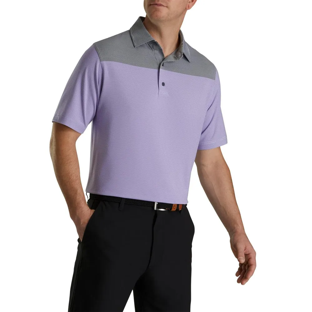 Men's End-on-End Block Short Sleeve Polo