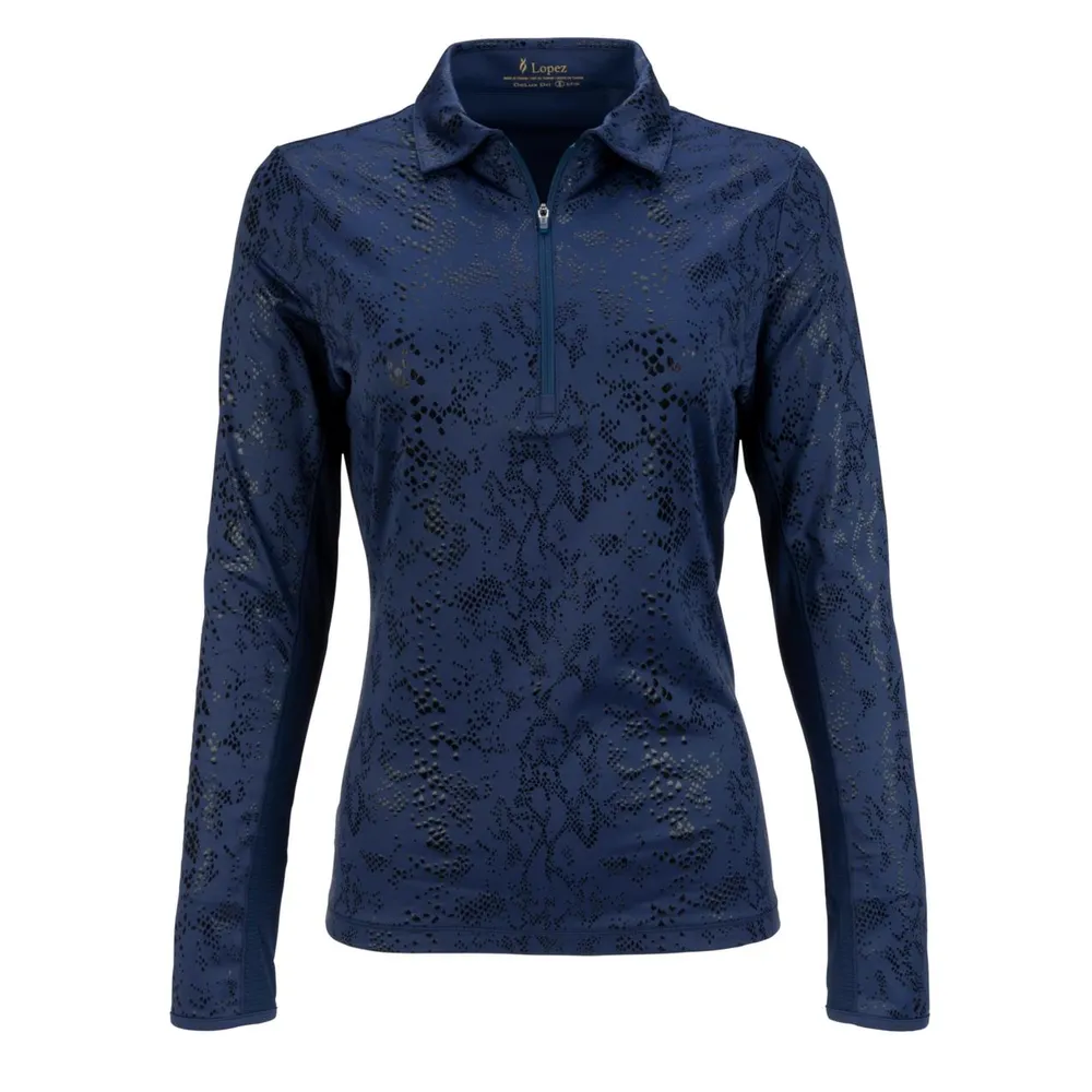 Women's Balance Print Long Sleeve Polo Plus