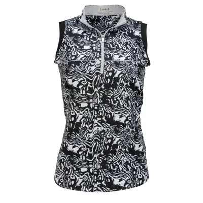 Women's Jungle Print Sleeveless Polo