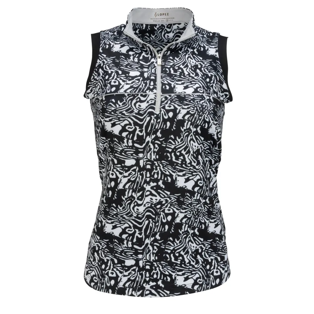 Women's Jungle Print Sleeveless Polo Plus