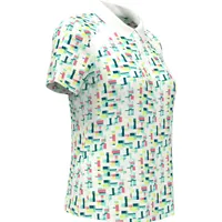 Women's Geo Print Short Sleeve Polo