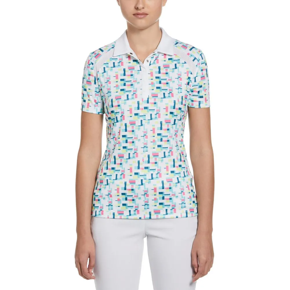 Women's Geo Print Short Sleeve Polo