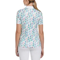 Women's Geo Print Short Sleeve Polo