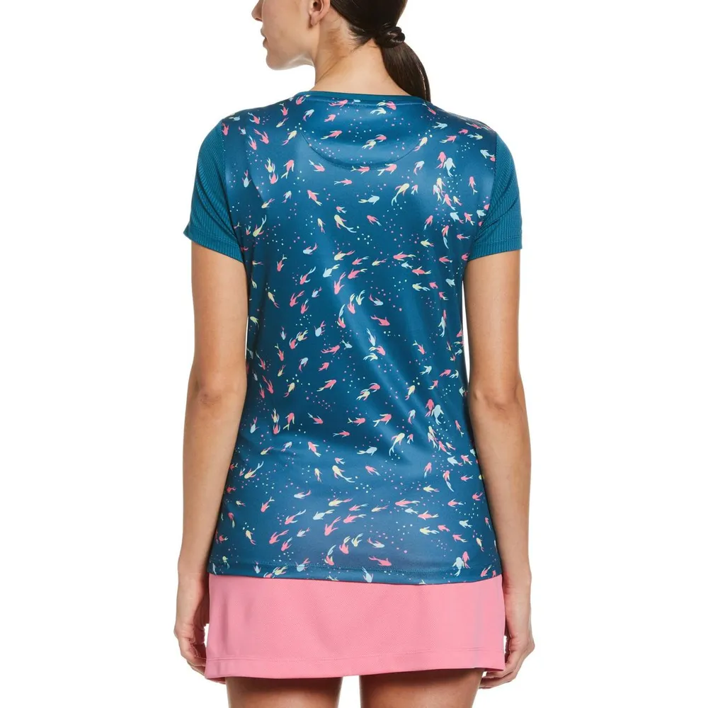 Women's Koi Print Short Sleeve Top