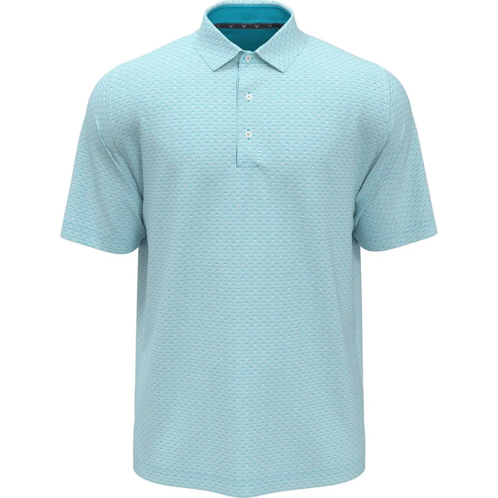 Men's All Over Trademark Print Short Sleeve Polo