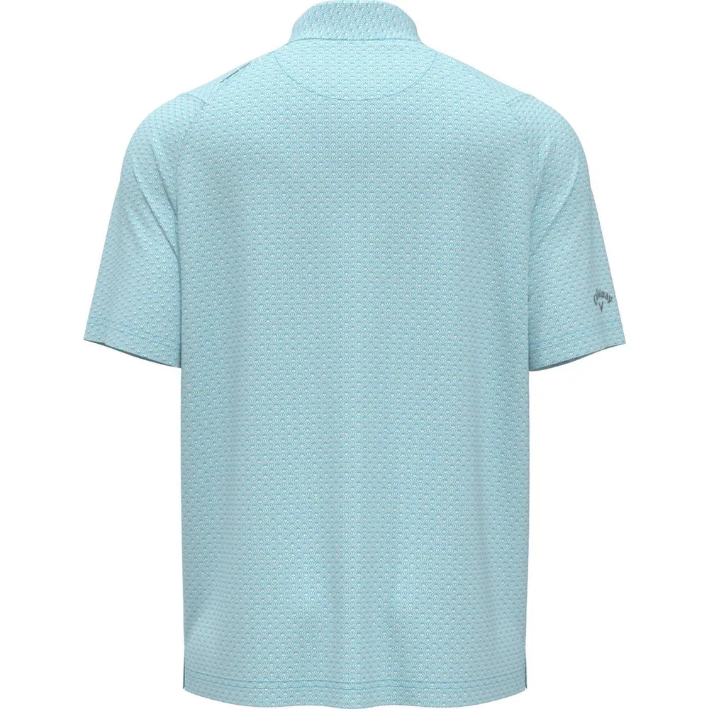 Men's All Over Trademark Print Short Sleeve Polo