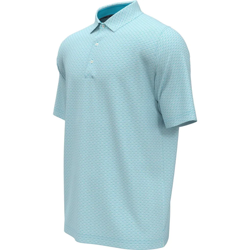 Men's All Over Trademark Print Short Sleeve Polo