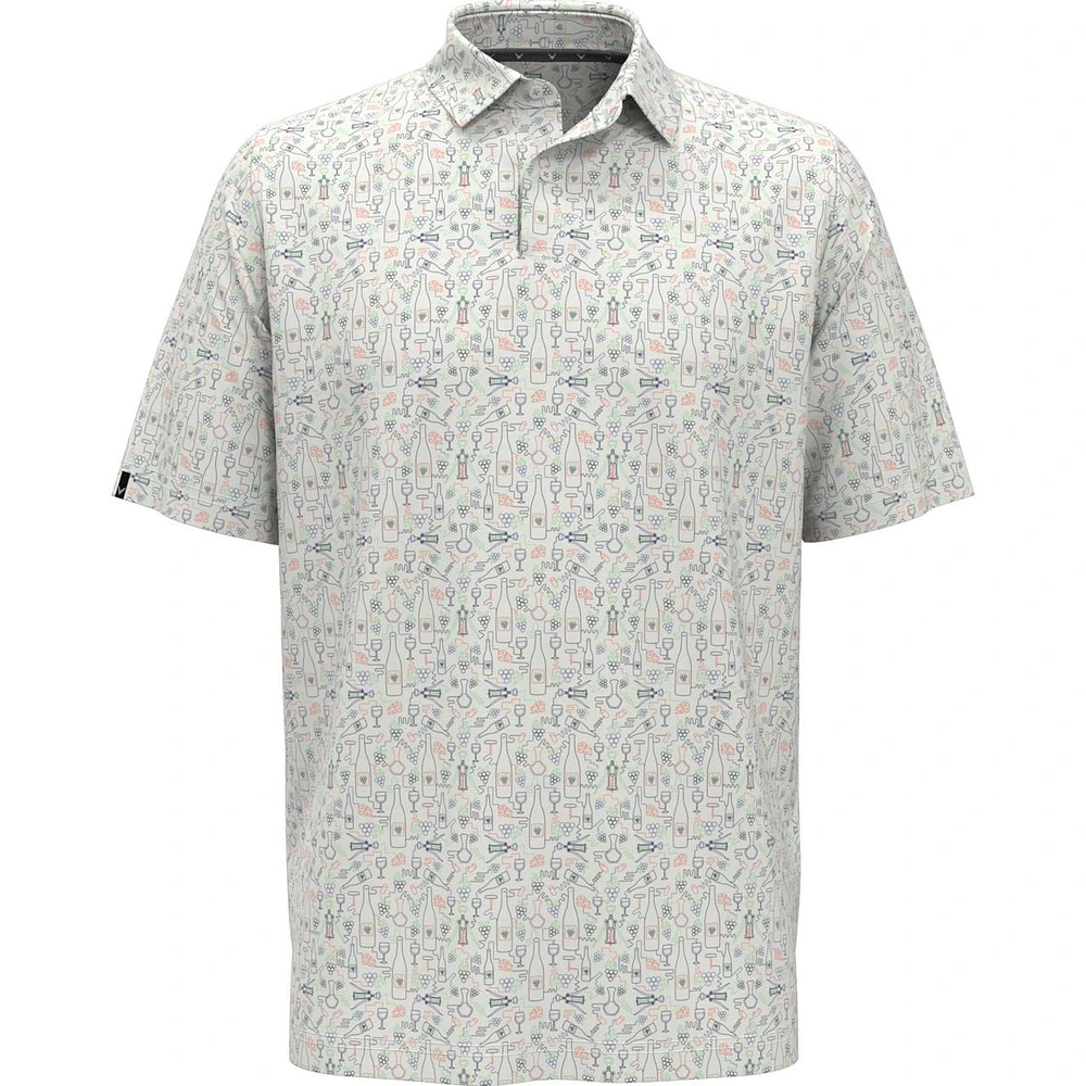 Men's All Over Pinot Noir Short Sleeve Polo