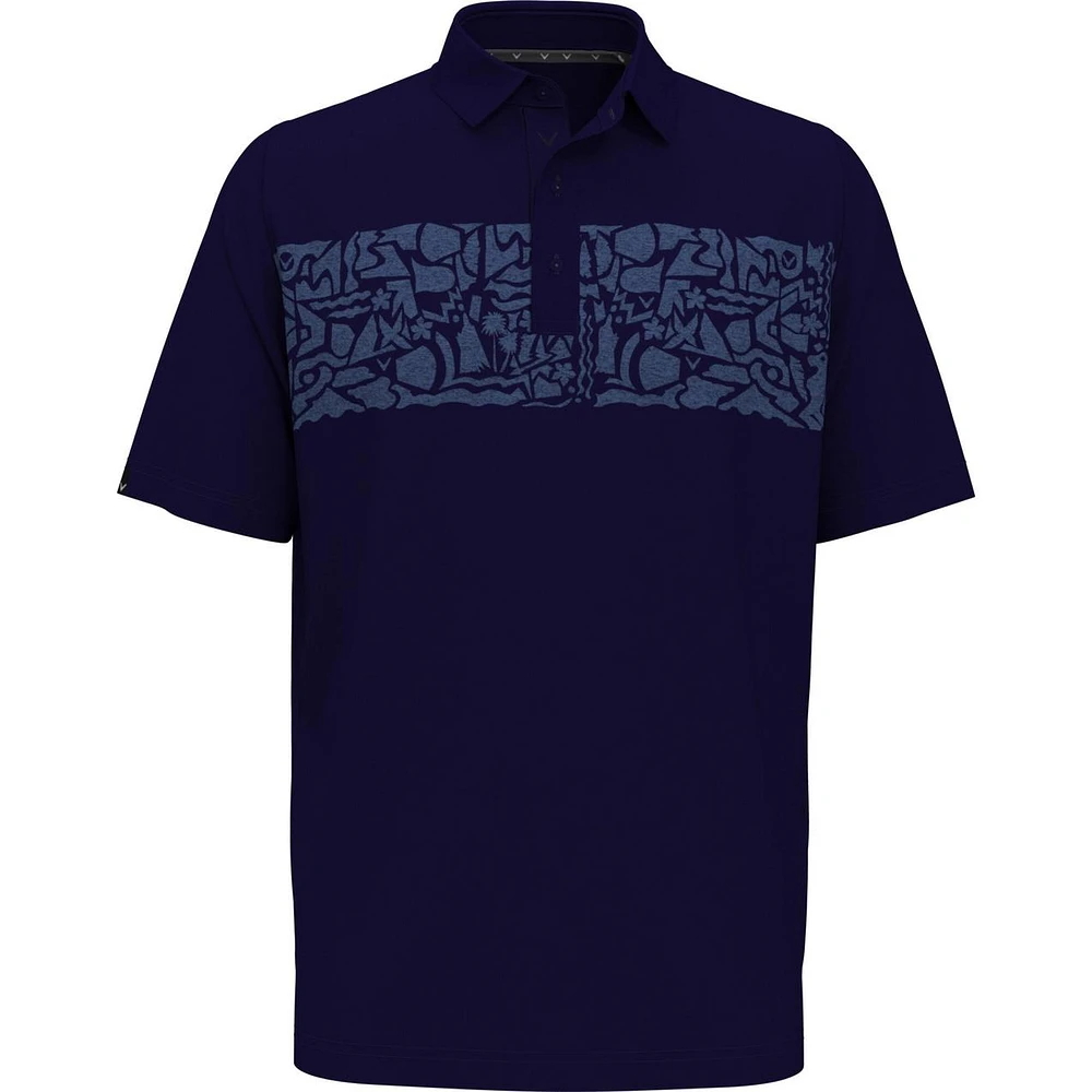 Men's Coastal Print Short Sleeve Polo