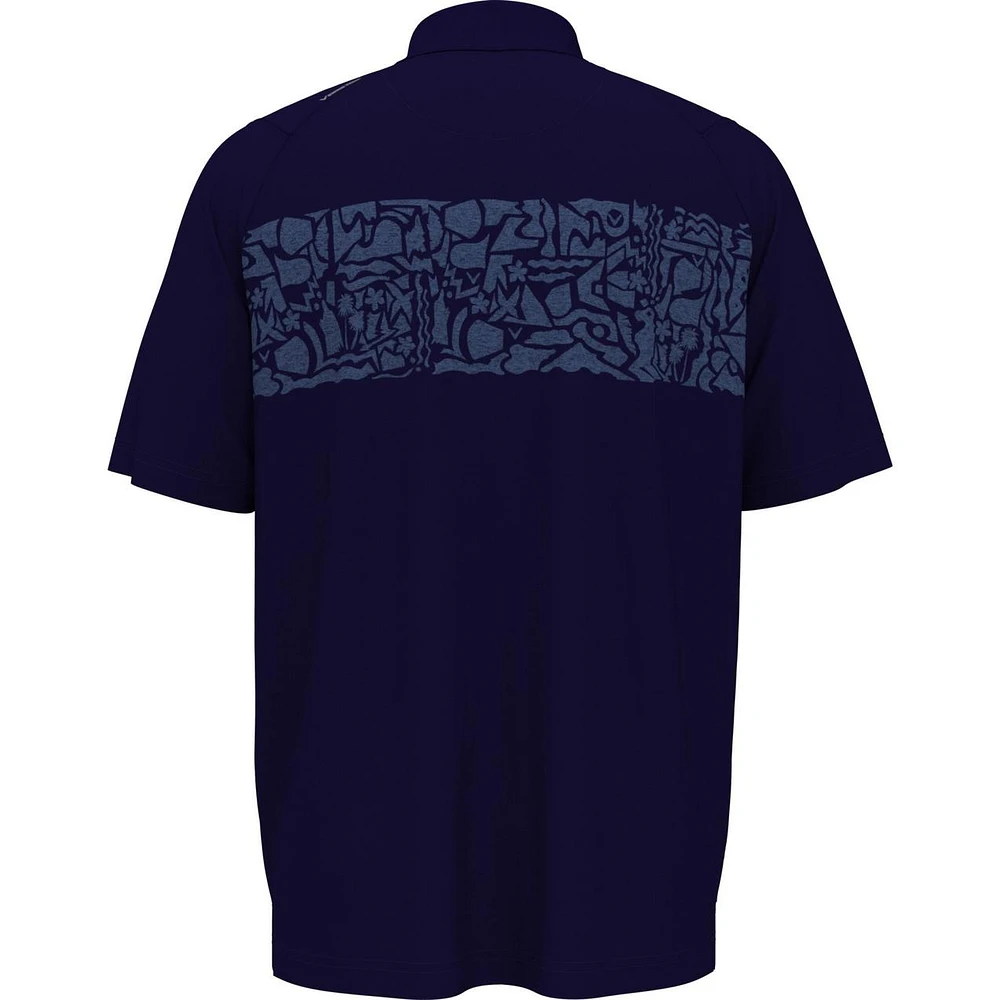 Men's Coastal Print Short Sleeve Polo