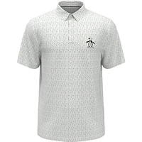 Men's Aop Golf Ball Print Short Sleeve Polo