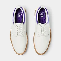 Men's Leather Welt Gallivanter Spikeless Golf Shoe - White/Purple