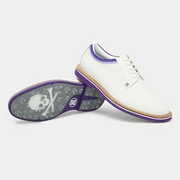 Men's Leather Welt Gallivanter Spikeless Golf Shoe - White/Purple