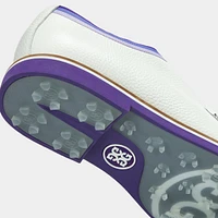 Men's Leather Welt Gallivanter Spikeless Golf Shoe - White/Purple