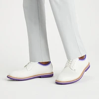 Men's Leather Welt Gallivanter Spikeless Golf Shoe - White/Purple