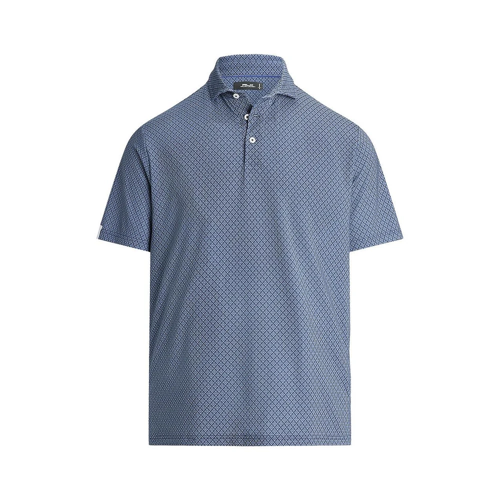 Men's Airflow Tile Print Short Sleeve Polo