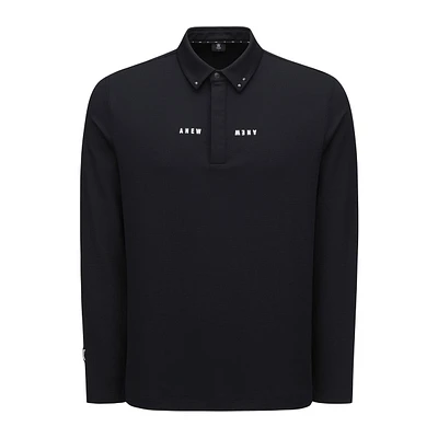 Men's Textured Long Sleeve Polo