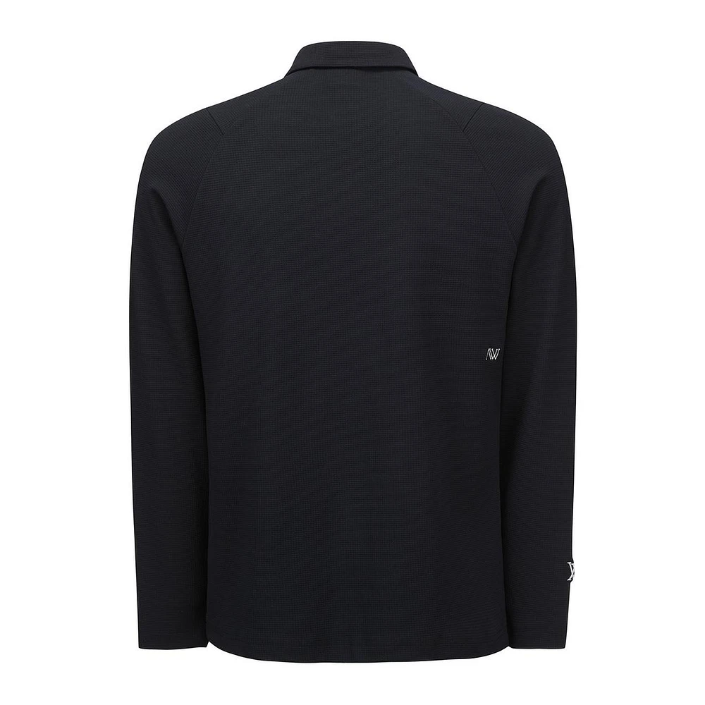 Men's Textured Long Sleeve Polo